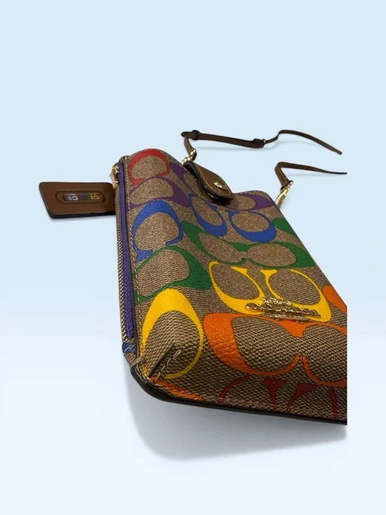 Coach Pride Phone Crossbody in Rainbow Signature Canvas - Picture 4 of 5